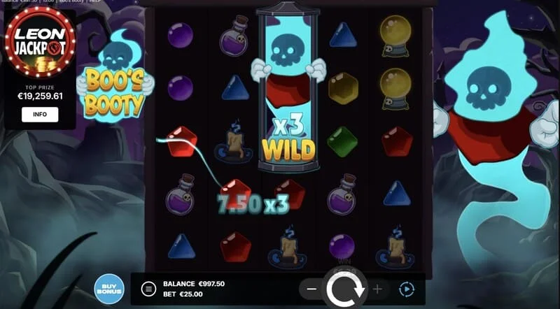 Boo's Booty - vincita nel gioco base con simbolo Expanding